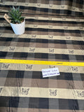 Fabulous Quality Silk Shantung Buffalo Plaid/Printed - Black/Olive Gold /Butterfly!!!