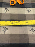 Fabulous Quality Silk Shantung Buffalo Plaid/Printed - Black/Olive Gold /Palm Tree!!!