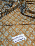 Designer Quality Silk Shantung Quilted And Printed - BURNT GOLD!!