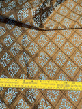 Designer Quality Silk Shantung Quilted And Printed - BURNT GOLD!!