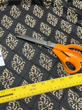 Designer Quality Silk Shantung Quilted With Print - BLACK/BEIGE!!!
