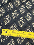 Designer Quality Silk Shantung Quilted With Print - BLACK/BEIGE!!!