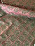 Designer Quality Iridescent Silk Shantung Quilted And Printed - COPPER/GREEN!!!
