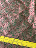 Designer Quality Iridescent Silk Shantung Quilted And Printed - COPPER/GREEN!!!