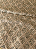Designer Quality Silk Shantung Quilted / Printed - DARK BEIGE!!!