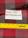 Designer Quality  Heavy Rib Silk Taffeta Plaid -Sherry Red Tones!!!