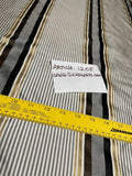 Designer Quality Gorgeous Silk Taffeta Satin Weave Stripes - BLACK/BROWN/GOLDS/OFF-WHITE!!!