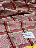 Designer Quality Gorgeous Silk Taffeta Satin Weave Plaid - RED/ GREENS/ GOLD/WHITE!!!