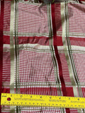 Designer Quality Gorgeous Silk Taffeta Satin Weave Plaid - RED/ GREENS/ GOLD/WHITE!!!