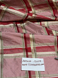 Designer Quality Gorgeous Silk Taffeta Satin Weave Plaid - RED/ GREENS/ GOLD/WHITE!!!
