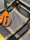 Designer Quality Gorgeous Silk Taffeta Satin Weave Plaid - BLACK/ WHITE/GOLDS/BROWN!!!