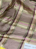 Designer Quality Gorgeous Silk Taffeta Satin Weave Plaid  - OLIVE GREENS/ PURPLE/WINE/GOLDS!!!