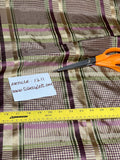 Designer Quality Gorgeous Silk Taffeta Satin Weave Plaid  - OLIVE GREENS/ PURPLE/WINE/GOLDS!!!