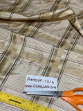 Designer Quality Gorgeous Silk Taffeta Satin Weave Plaid - GREENS/ GOLDS/ CREAM!!!