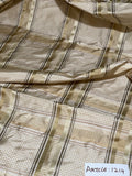 Designer Quality Gorgeous Silk Taffeta Satin Weave Plaid - GREENS/ GOLDS/ CREAM!!!