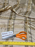Designer Quality Gorgeous Silk Taffeta Satin Weave Plaid - GREENS/ GOLDS/ CREAM!!!