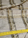 Designer Quality Gorgeous Silk Taffeta Satin Weave Plaid - GREENS/ GOLDS/ CREAM!!!