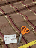 Designer Quality Gorgeous Silk Taffeta Satin Weave Stripes- WINE/ GOLDS/ BROWNS/OLIVE GREENS!!!!!!