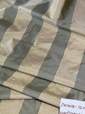 Designer Quality Gorgeous Silk Taffeta Stripes: SAGE GREEN/GOLD!!!
