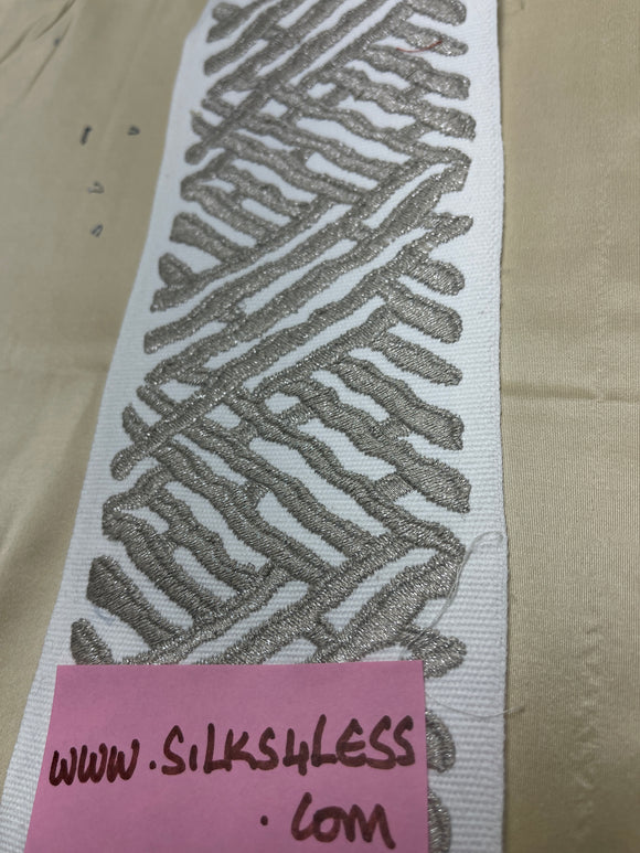 Embroidered Designer Quality Trim In Silver!!!