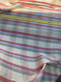 Designer Quality Silk Dupioni Small Checks - GREENS/ PEACH/ IVORY!!!