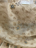Exquisite Quality Silk Organza Sheer Embroidery/ Hand Painted - IVORY/ OLIVE/ GRAY!!!