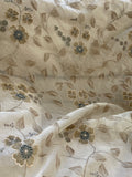 Exquisite Quality Silk Organza Sheer Embroidery/ Hand Painted - IVORY/ OLIVE/ GRAY!!!