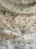 Exquisite Quality Silk Organza Sheer Embroidery/ Hand Painted - IVORY/ OLIVE/ GRAY!!!