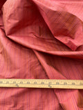 Exquisite Quality Silk Shantung Thin Stripes -  WOODLAND STRAWBERRY!!!