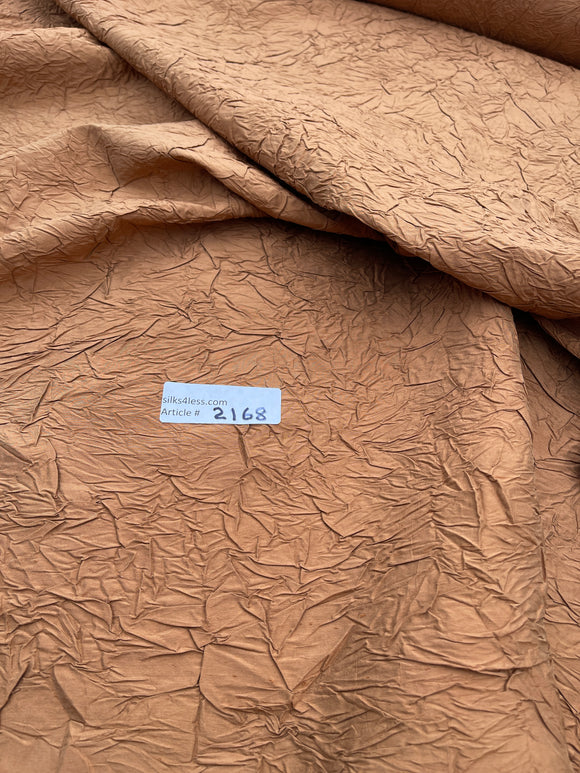Designer Quality Silk Shantung / Crushed Silk Collection - DARK TAN!!!