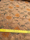 Designer Quality Silk Shantung Embroidery / Sun Flower Silk Collection - DARK TAN!!!