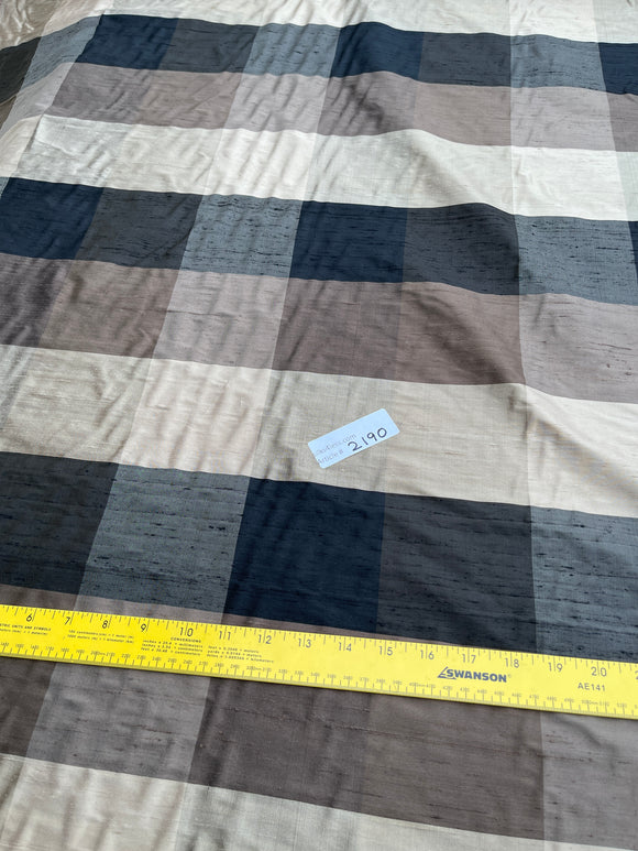Designer Quality Silk Shantung Buffalo Check - BLACK/ TAN/ OLIVE/ BROWNS!!!