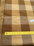 Designer Quality Silk Shantung Buffalo Check - GOLDS/ TAN/ BROWNS!!!