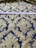 High Quality Heavy Silk Satin Damask Jacquard - BLACK/ GOLD!!!