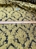 High Quality Heavy Silk Satin Damask Jacquard - BLACK/ GOLD!!!
