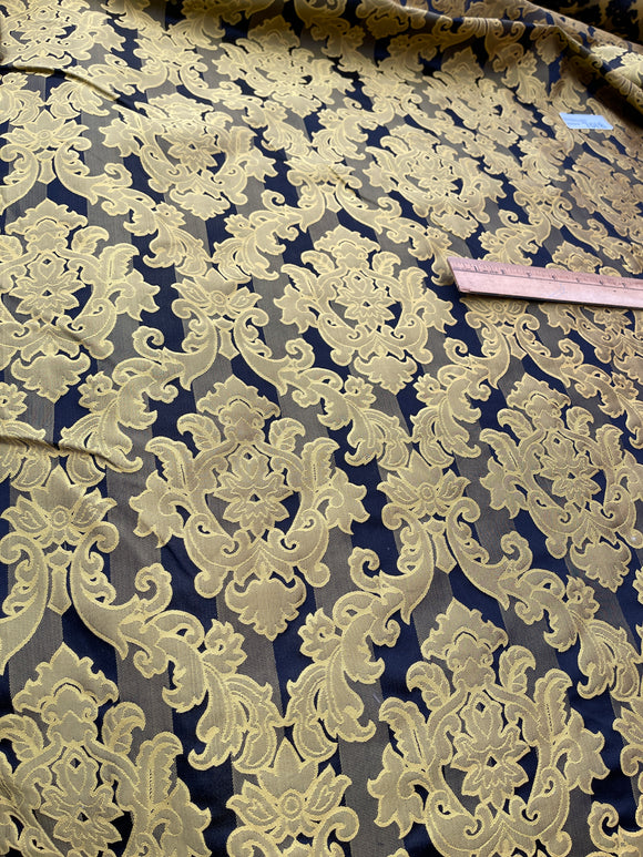 High Quality Heavy Silk Satin Damask Jacquard - BLACK/ GOLD!!!