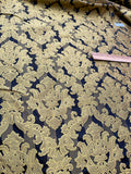 High Quality Heavy Silk Satin Damask Jacquard - BLACK/ GOLD!!!