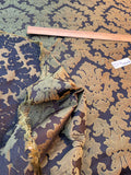 High Quality Heavy Silk Satin Damask Jacquard - BLACK/ MOSS GREEN!!!