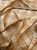 Designer Quality Silk Taffeta Plaid  - GOLDEN YELLOW/ RED/ GREENS!!!