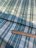 Designer Quality Silk Taffeta Plaid  - GREENS/ IVORY!!!
