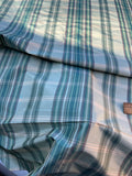 Designer Quality Silk Taffeta Plaid  - GREENS/ IVORY!!!