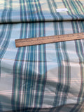Designer Quality Silk Taffeta Plaid  - GREENS/ IVORY!!!