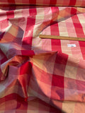 Designer Quality Gorgeous Silk Taffeta Plaid - RED/ PEACK/ PINK!!!