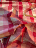 Designer Quality Gorgeous Silk Taffeta Plaid - RED/ PEACK/ PINK!!!