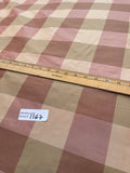 Designer Quality Gorgeous Silk Taffeta Plaid - PEACH/ OLIVE GREEN/ TAUPE!!!