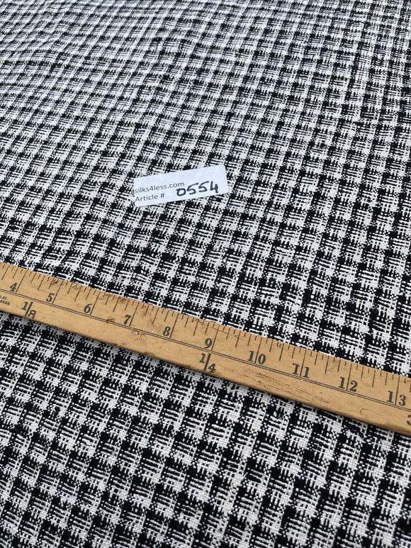 Fabulous Quality Raw Silk Matka Tweed - BLACK/ WHITE!!!