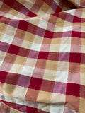 Designer Quality Silk Shantung Plaid - IVORY/ RED/ GOLDS!!!