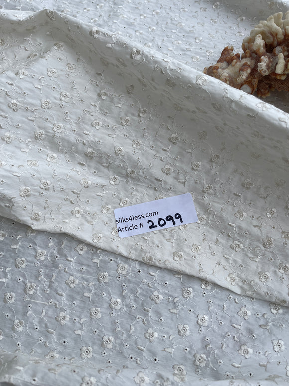 Exquisite Quality Silk Shantung Floral Embroidery  - BRIDAL WHITE!!!