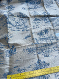 Designers Quality Silk Shantung Screen Print  - IVORY/ BLUES!!!