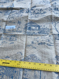 Designers Quality Silk Shantung Screen Print  - IVORY/ BLUES!!!